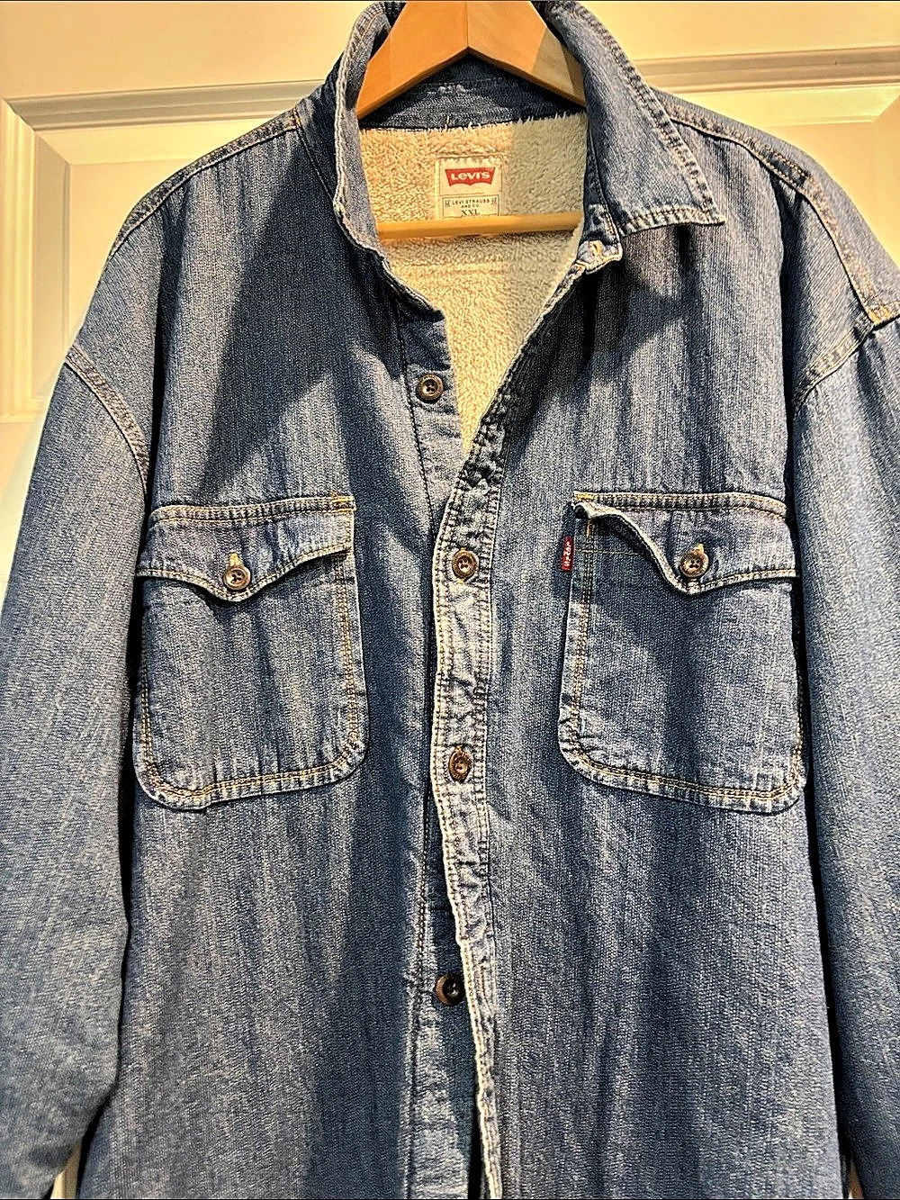 Levi's Sherpa Lined Denim Trucker Jacket Men's Blue